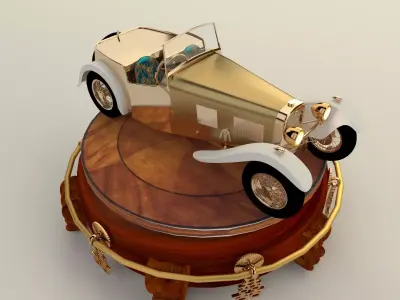 Chinese display with classic car 3D model