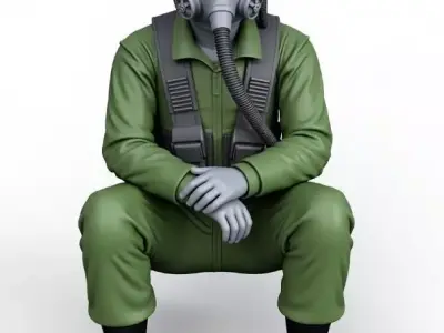pilot character 3D print model