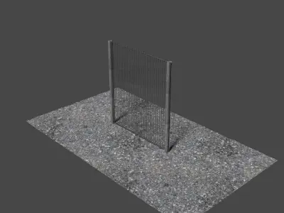 Metal Fence Low-poly 3D model