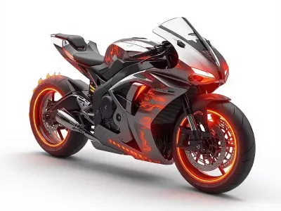 Inferno Cybercycle 3D Model Futuristic Racer Low-poly 3D model