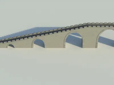 Bridge 3D model great wall of china Low-poly 3D model