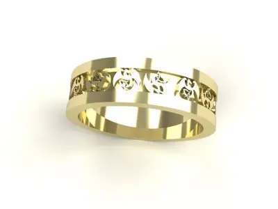 Dragon Band Ring Size 8 Gold Silver Platinum Jewelry 3D print model