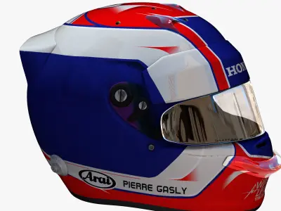 Gasly helmet 2018 Low-poly 3D model