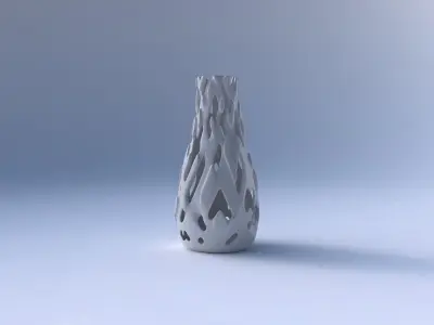 Vase curved with smooth cuts and bulges   3D print model