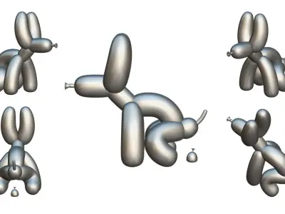 Pooping Balloon Sausage Dog Low-poly 3D model