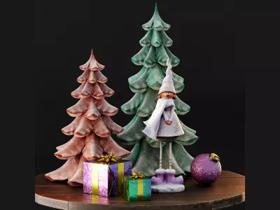 Cute christmas decor 3D model