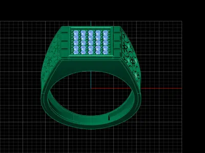 Print Ready STL 3DM  Gents Rings Diamond Men Ring  3D print model 211