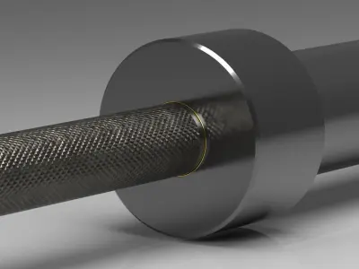 Powerlifting Barbell Deadlift Bar - Real Life Measurements 3D model