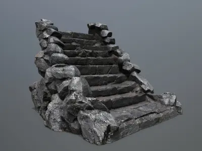 stairs Low-poly 3D model order