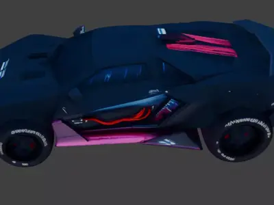 Cyberpunk car concept 3D model 3D model