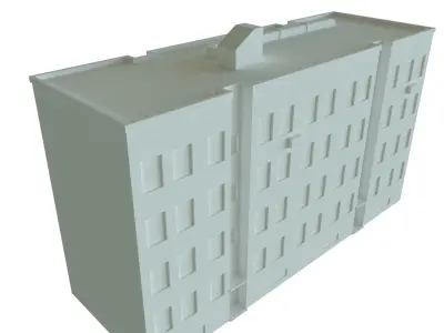 Panelbuilding - Plattenbau DDR - Russia  Gameready for Engines Low-poly 3D model