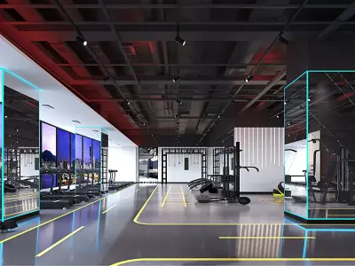 Fitness Center Gym 3D model 3D model
