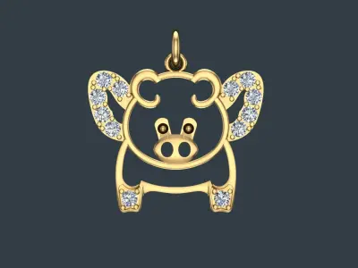Pig pendant  Free 3D print model