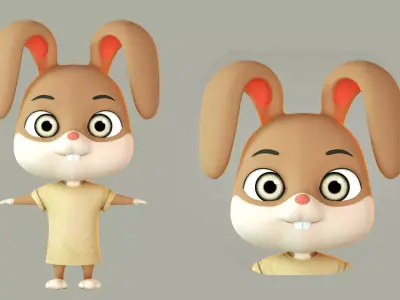 cartoon rabbit 3D model 3