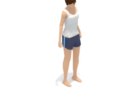 Lunge 2  Yoga Exercise Woman Animation Low-poly 3D model