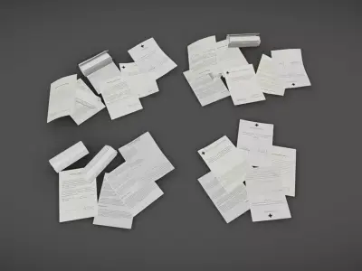 Paper Piles Low-poly 3D model