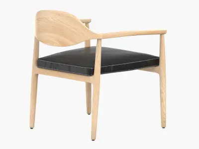 Black Leather Chair Low-poly 3D model