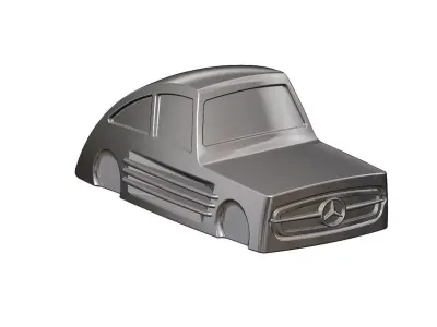 Ribbed sides Mercedes 300SL gullwing grille car sculpture decor 3D print model