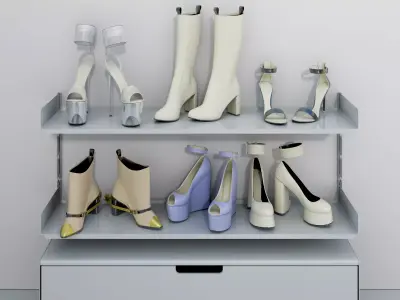 Women Heel Shoe Rack 3D model