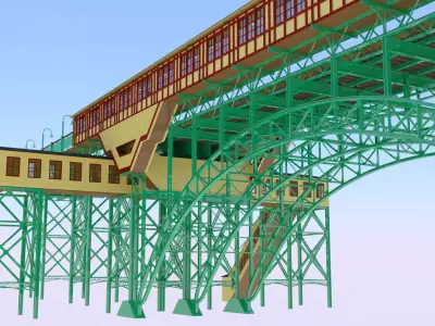 NYC bridge - metro station 3D model