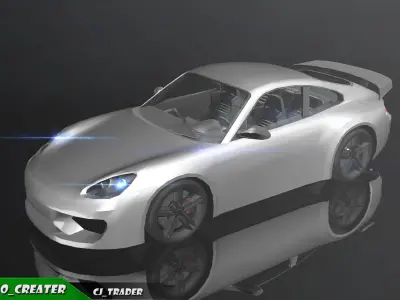 Low-Poly Car Racing  Concept 3D Model Low-poly 3D model