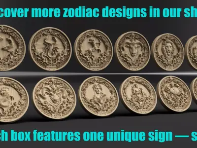 Cancer Zodiac Round Box   3D Relief Jewelry Box 3D print model