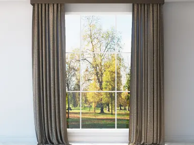 Curtains cpllection 6 species 6 materials Low-poly 3D model