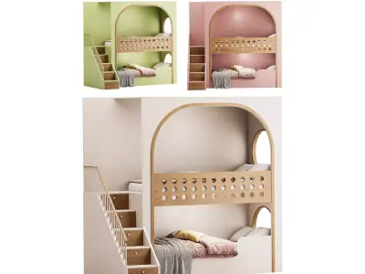 Childrens bunk bed 39 3D model