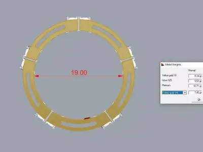 Brand Ring Jewelry set 3 size  3D print model