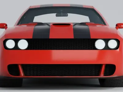 Dodge Challenger 2008 Low-poly 3D model