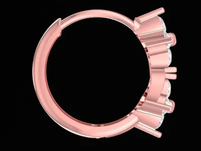 Elegant Floral Diamond Hoop Earrings for Women 2430 3D print model