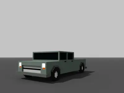Low Poly Long Pickup - Voxel - for game VR AR 3D Printing Low-poly 3D model