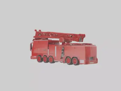 Robot version of a fire truck model Low-poly 3D model