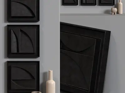 Decorative set BITTER CHOCOLATE Low-poly 3D model