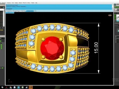 Luxury Square Gemstone Men Ring 2897 3D print model
