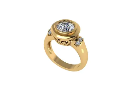 Women diamond ring 3d render 3D print model shop