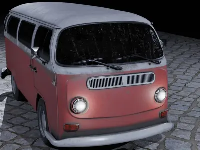volkswagen van Low-poly 3D model