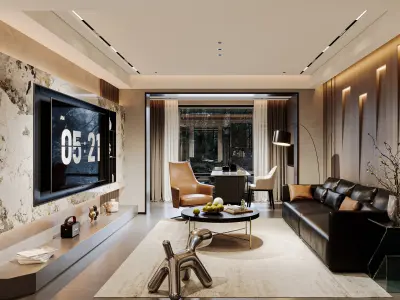 3D Model of Interior Design for Nighttime Apartments 3D model