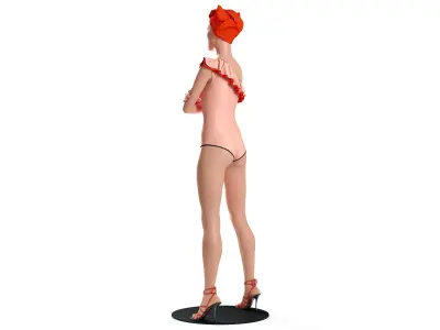 Roksanda Ilincic Retro Swimwear model 04 3D model