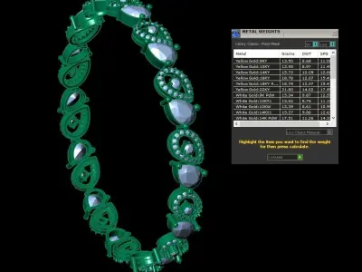 Diamond Jewelry Bangle Bracelet 3D print model