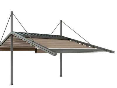 Motorized Pergola 3a composite grey metalic 3D model