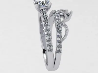Engagement ring 3D print model 21