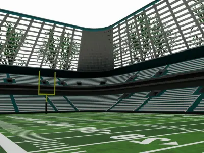 American football stadium Low-poly 3D model 10