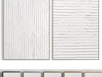Plaster Two Photo Frame 176 Low-poly 3D model