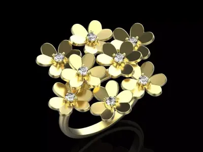 Flower Ring 60123 3D print model