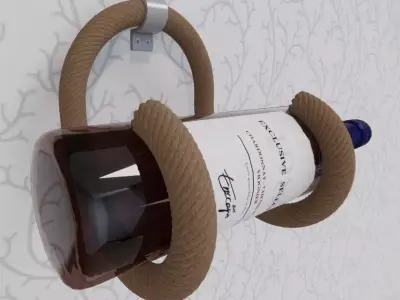 Wall-Mounted Rope Wine Holder 3D print model