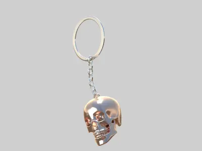 skull keychain copper 3D model