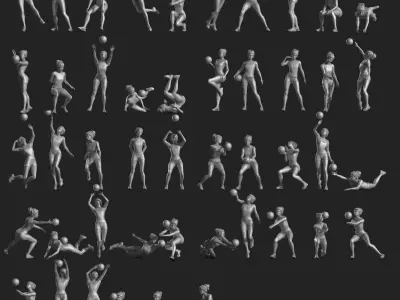 volleyball Woman 46 figure Set 02 3D print model