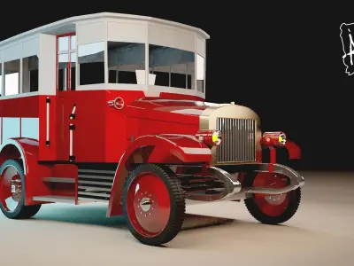 Amo-F15 vintage car Low-poly 3D model