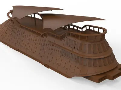 Jabba The Hutt  Sail Barge Ship 3D model 3D print model